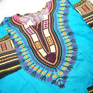 Vintage Bright Blue Dashiki